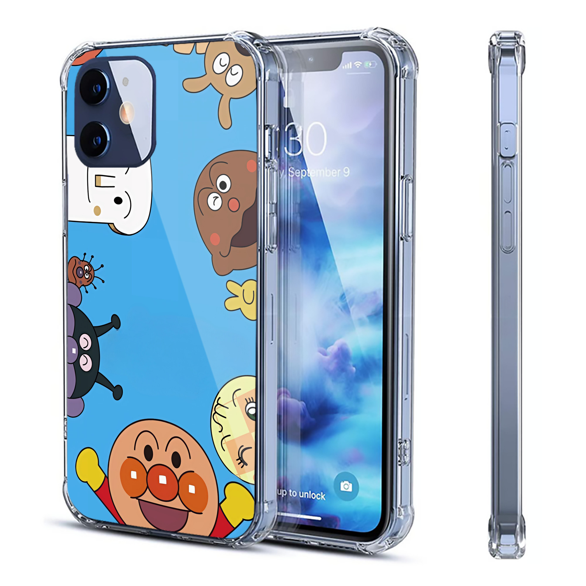 （画像用） アンパンマン Anpanman 【iPhone 12シリーズ対応】透明スマホケース（クリアソフトケース）